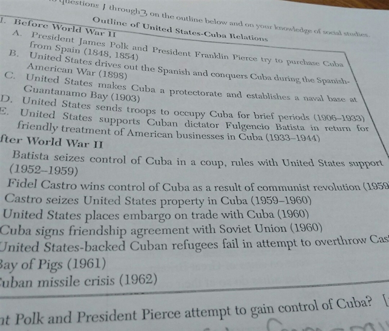 how did president polk and president pierce attempt to gain control of cuba?*use the-example-1