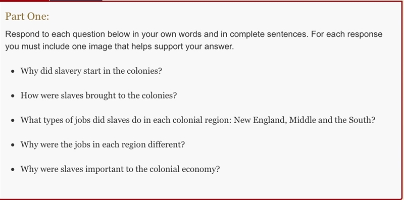 What types of jobs did slaves have in the New England Region? What about The Middle-example-1