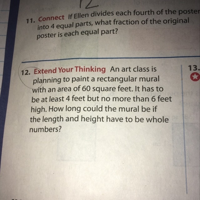 How long could the. Mural be if the length and height have to be whole numbers-example-1