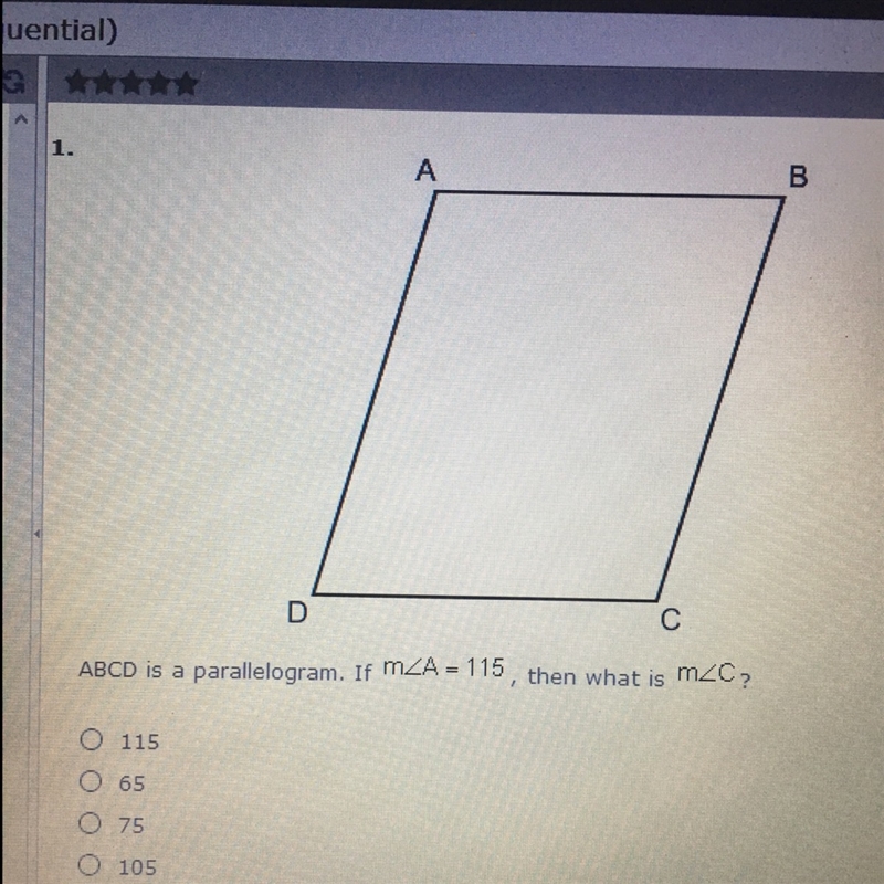 ABCD is a parallelogram. If m-example-1