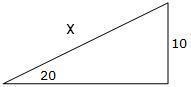 Solve for the length x in the right triangle shown below a. x = 30.0 (INCORRECT) b-example-1