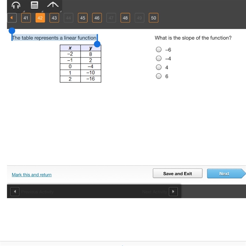 The table represents a linear function.-example-1