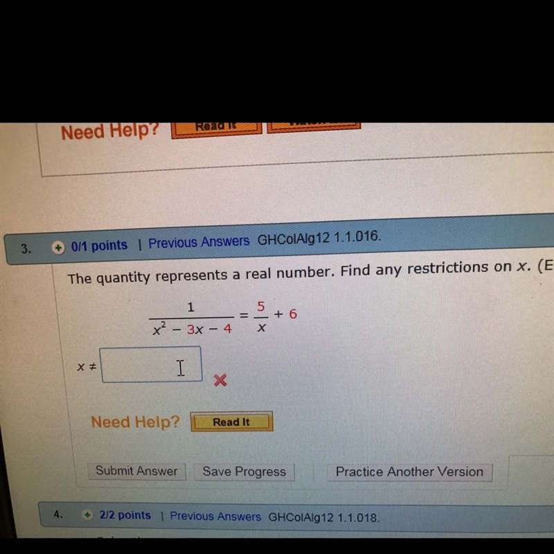 Find any restrictions on x-example-1