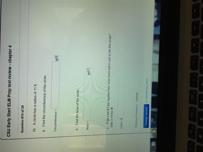 PLEASE HELP ME!!! SOS!! ASAP!! A circle has a radius of 11 ft.-example-1