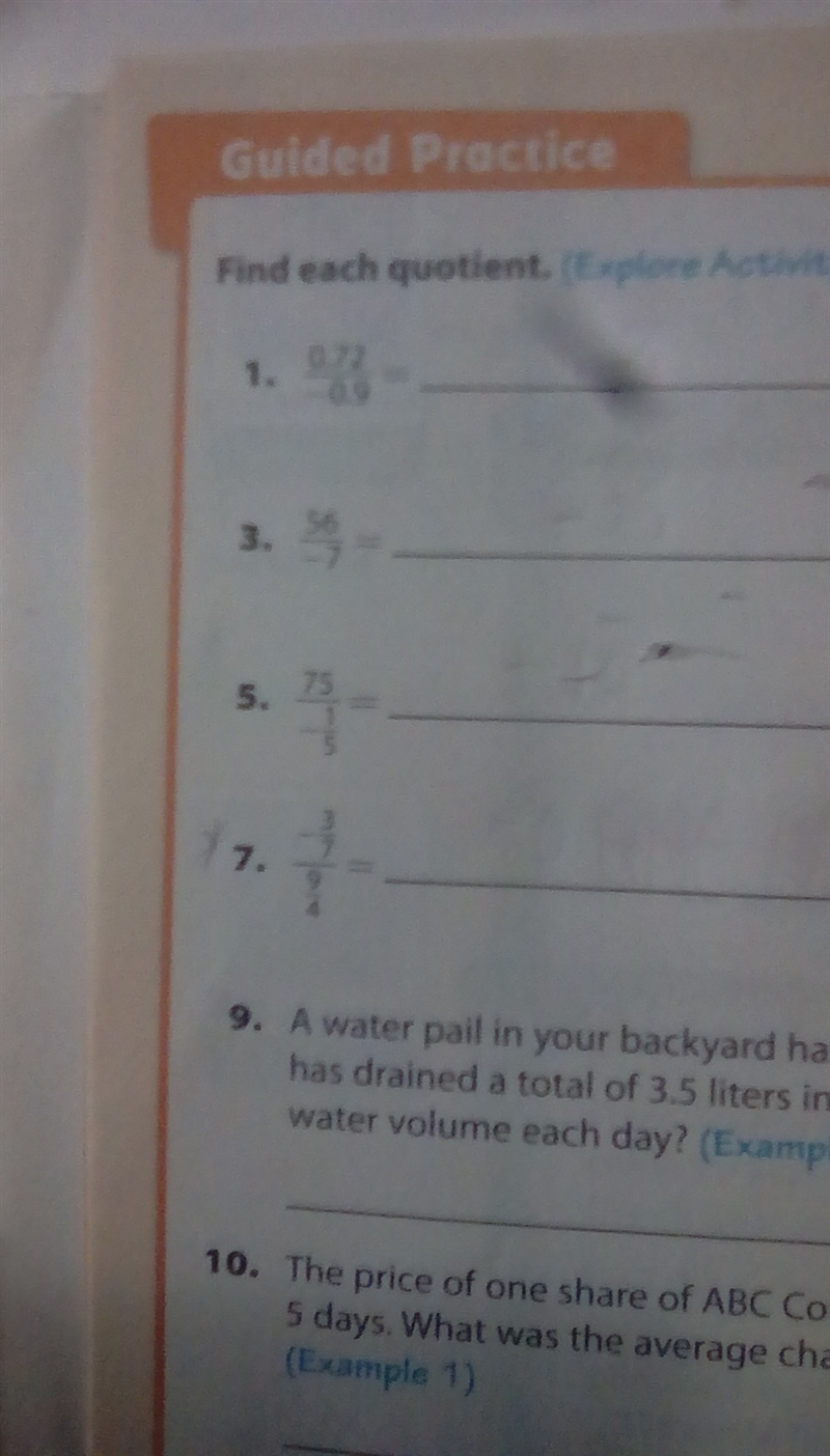 Someone answer 1-8 please! (Please do help!) QUESTION: Find each quotient.-example-1