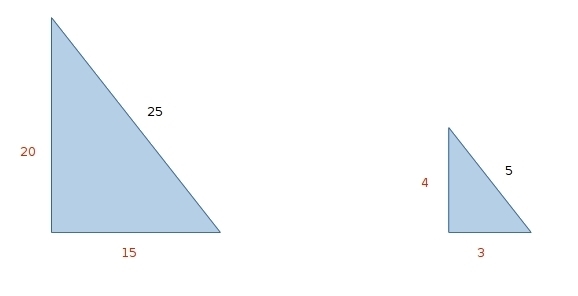 Two similar right triangles have areas of 6 square inches and 150 square inches. The-example-1