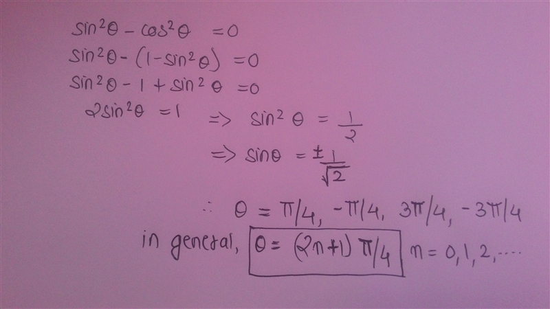 Sin^2 (theta)-cos^2 (theta)=0-example-1