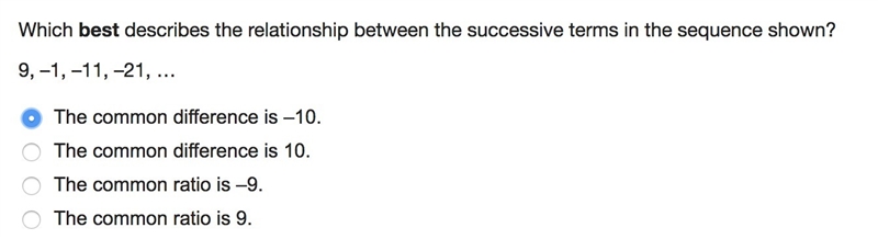 Which best describes the relationship between the successive terms in the sequence-example-1