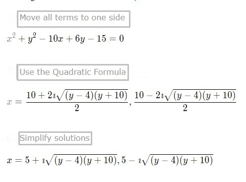 X2 + y2 – 10x + 6y = 15.-example-1