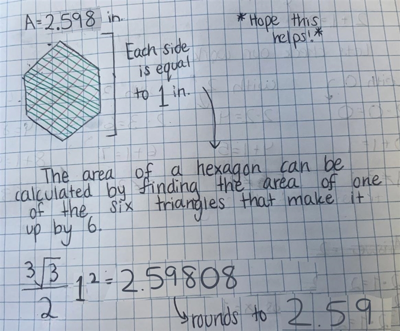 Area of a regular hexagon with a side measuring 1 inch?-example-1