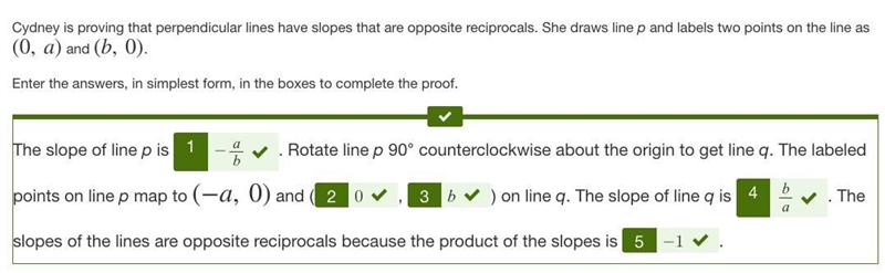 Cydney is proving that perpendicular lines have slopes that are opposite reciprocals-example-1