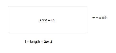 The length of a rectangle is 3 m less than twice the width, and the area of the rectangle-example-1