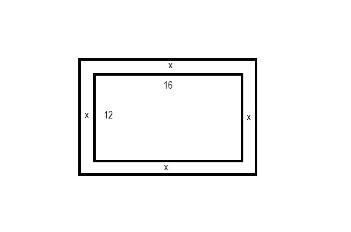 A rectangular garden measures 16 feet by 12 feet. a path of uniform width is to be-example-1