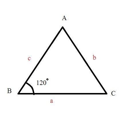 In triangle ABC, a = 9, c = 5, and B = 120°. Find b2. 61 83.5 128.5 151-example-1