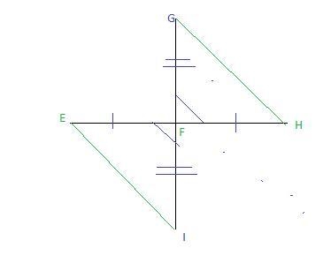 complete the proof. give: EH and GI bisect each other. prove: triangle EFI is congruent-example-1