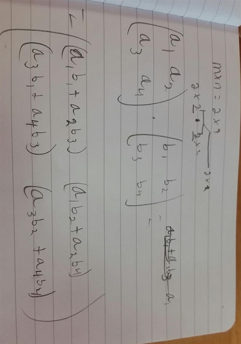 A and B are two 2x2 matrices such that A = 1 2 2 5 and B = 5 -2 -2 1 a.) i) Find AB-example-1