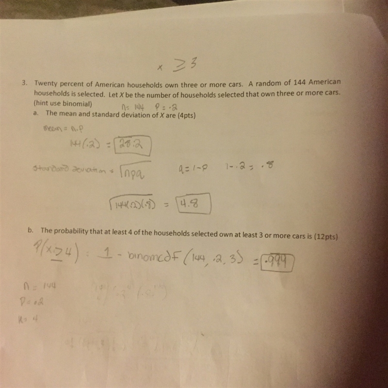 Check my steps and for part b, the professor wants us to show are work and I don't-example-1