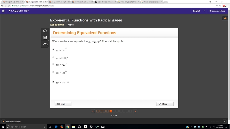 WORTH 20 POINTS Which functions are equivalent to f(x)= 4√162? Check all that apply-example-1