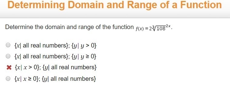 20 POINTS!!! Determine the domain and range of the function-example-1