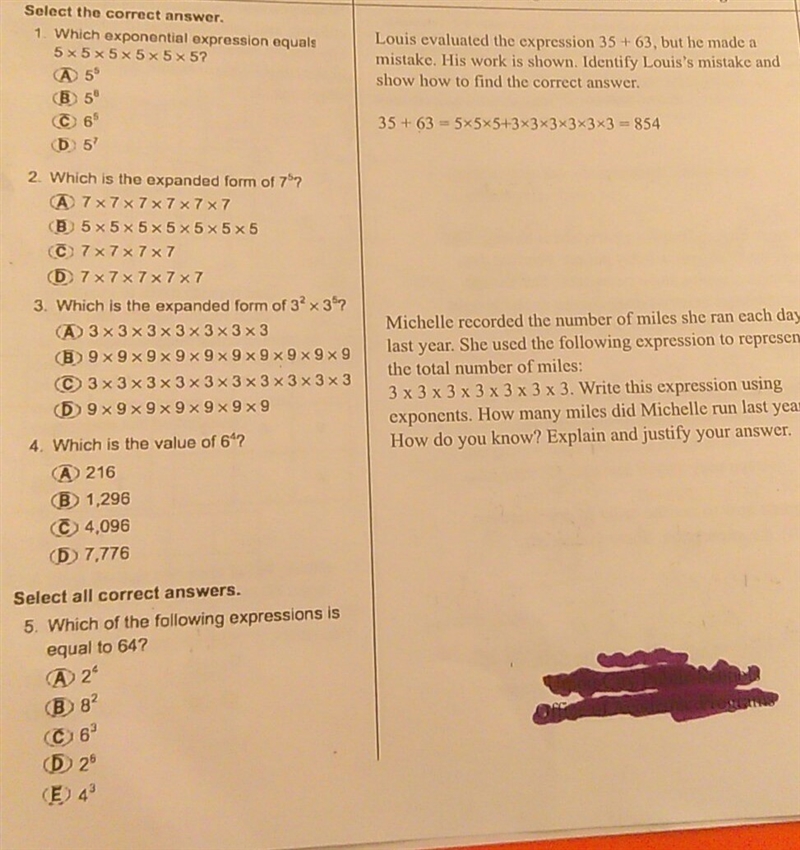 Please help ASAP!! in 1 - 5 and the Louis question and Michelle's question..-example-1