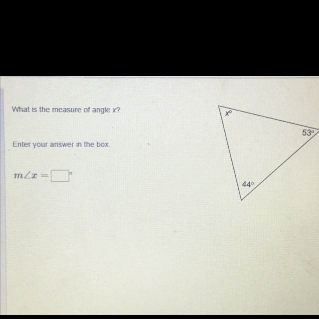 What is the measure of angle x?-example-1