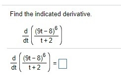 Find the indicated derivative.-example-1