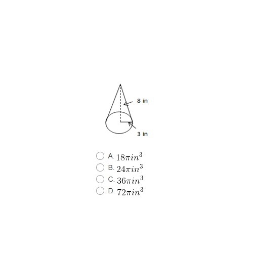 What is the volume of the cone shown below?-example-1