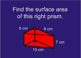 Please help me! find the surface area of the right prism!!-example-1