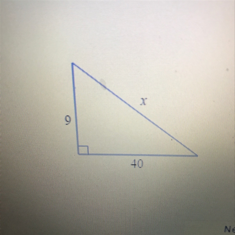 For the following right triangle, find the side length x-example-1