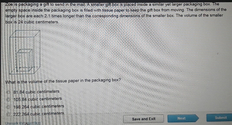 What is the volume of the tissue paper in the packaging box?-example-1