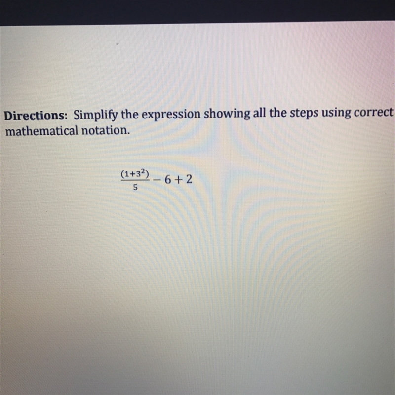 Simplify the expression showing all the steps using correct mathematical notation-example-1