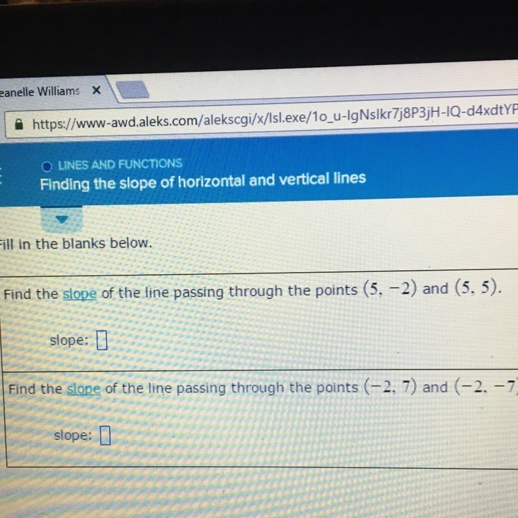 Find the slope of the line that passes through the points-example-1