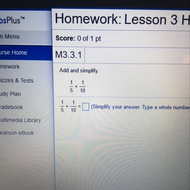 Add and simplify 1/5 + 1/10-example-1