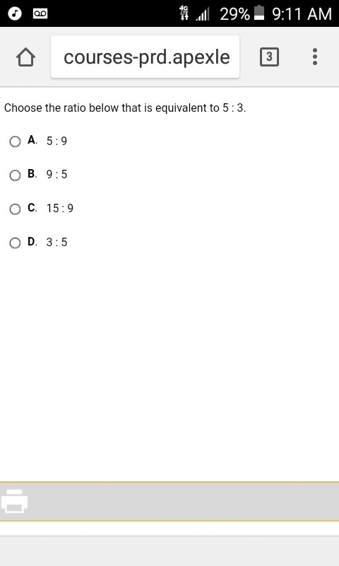 Choose the ratio below that is equivalent to 5:3-example-1