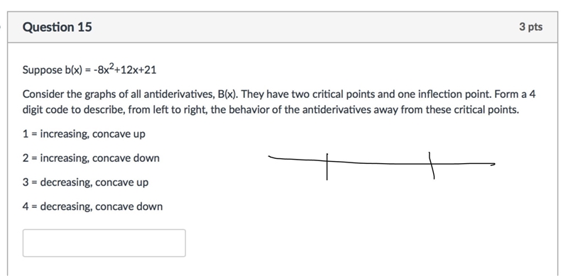 I don't see how a 4 digit code can be formed given that the antiderivative is a cubic-example-1