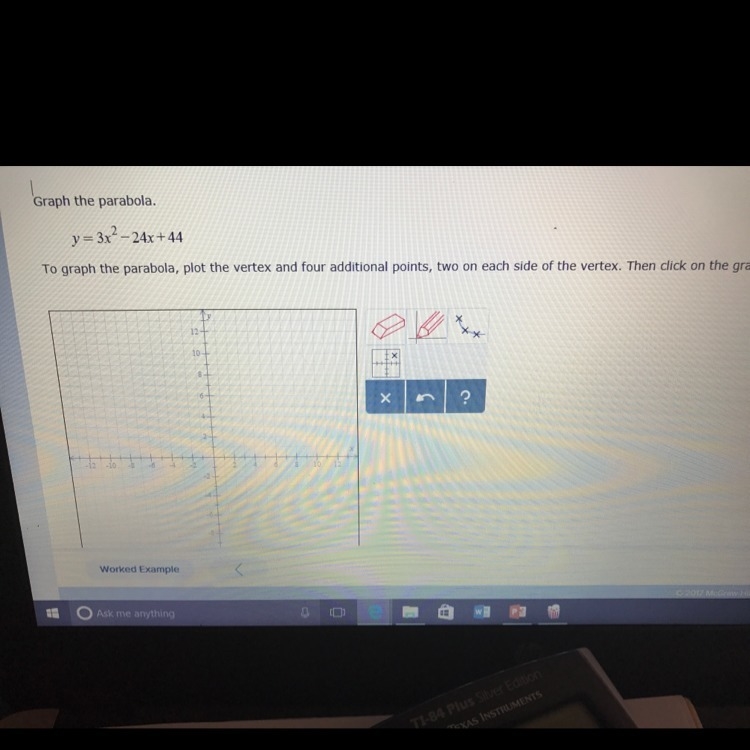 What is the vertex and four additional points, two on each side of the vertex-example-1