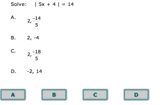 Solve 5x + 4 = 14 EXPLAIN your answer.-example-1