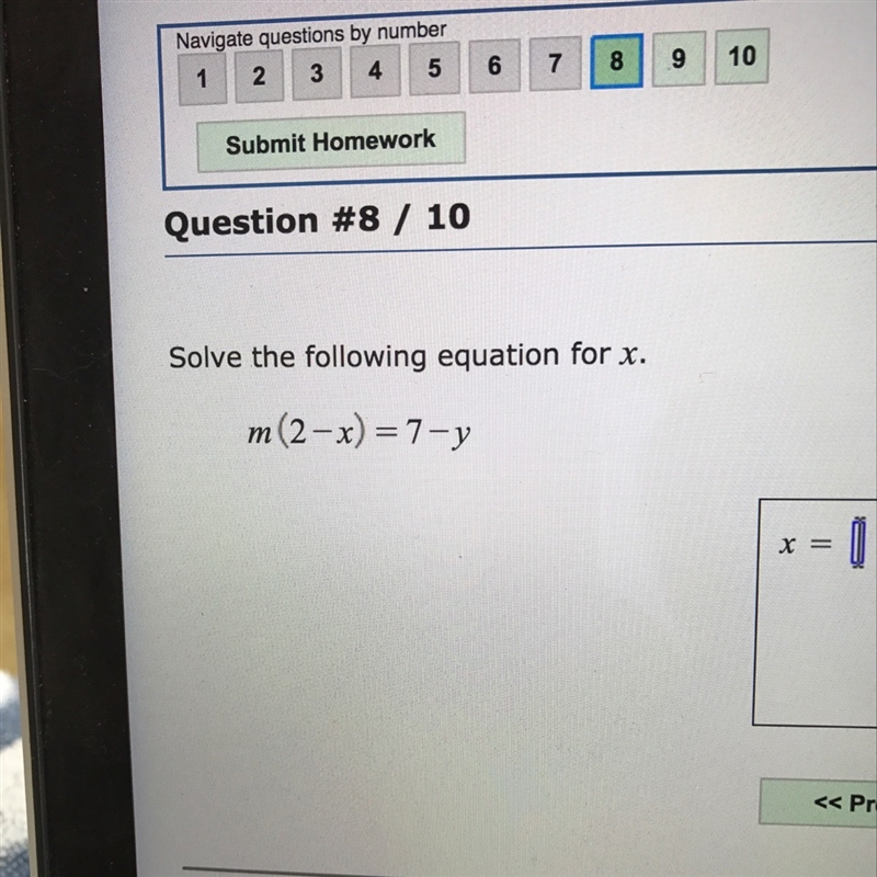 Can you help me figure out how to solve the following equation for x?-example-1