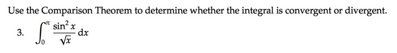Use the Comparison Theorem to determine whether the integral is convergent or divergent-example-1