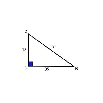 Use right triangle DCB to find the trig values for angle D. sinD = cosD = tanD =-example-1