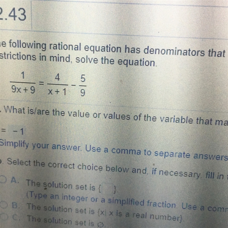 How do I solve this equation? I need a refresher on Algebra.-example-1