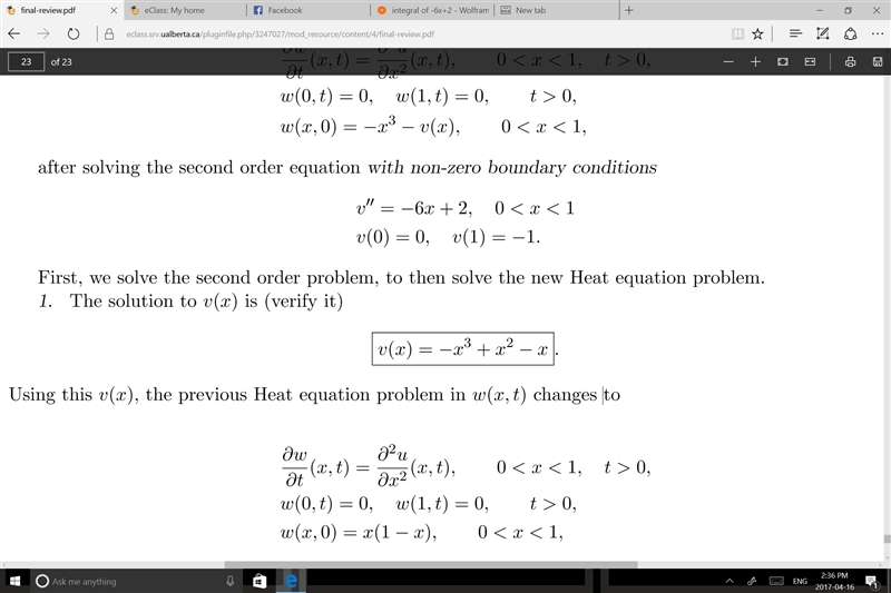 Differential equation problem How did they get v(x)?-example-1