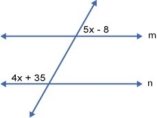 Need help finding x given m||n-example-1