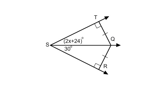 TQ ≅ QR. Find the value of x.-example-1