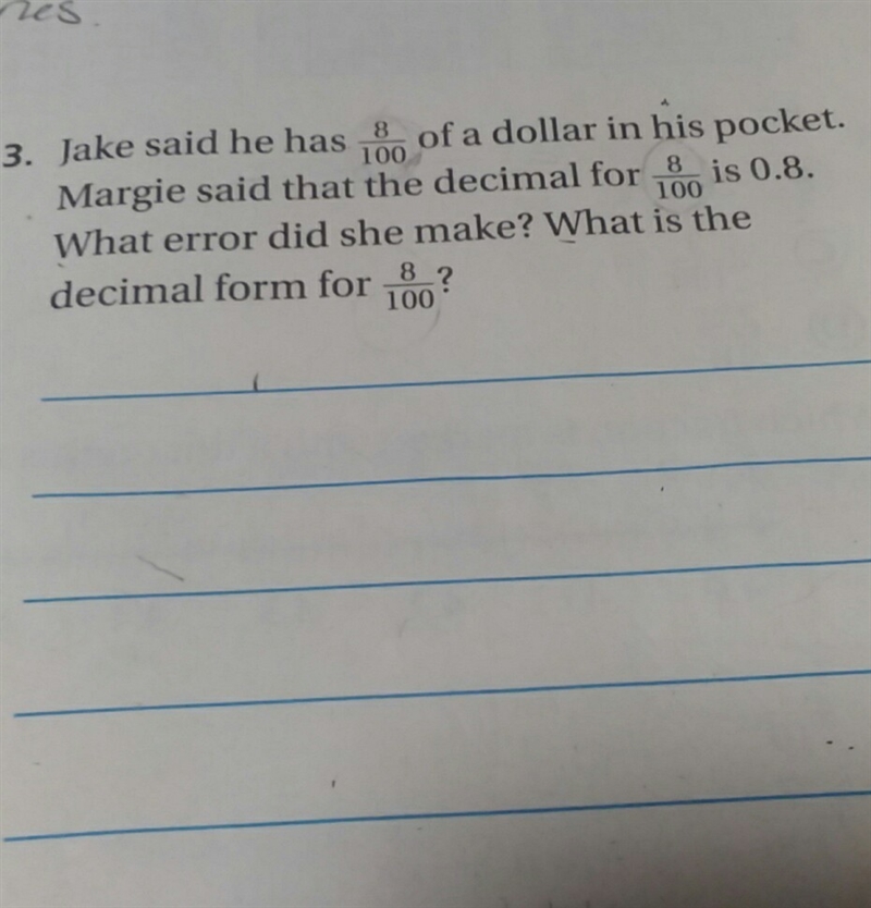 jake said he has 8/100 of a dollar in his pocket Margie said that the decimal for-example-1