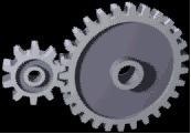 What is the advantage of the system of gears shown in the image? A) The larger gear-example-1