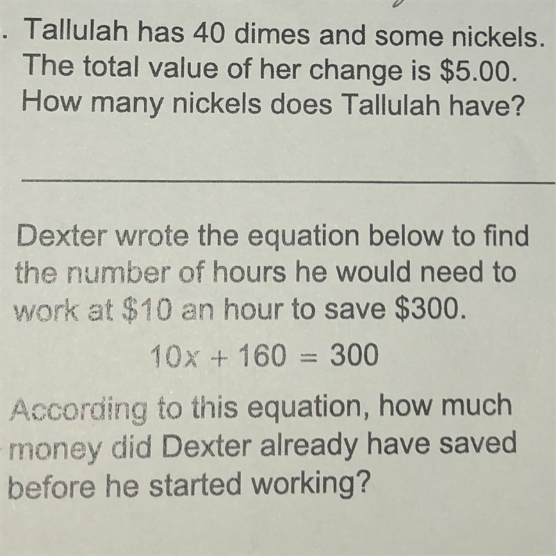 Tallulah has 40 dimes and some nickels. The total value of her change is $5.00. How-example-1