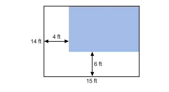 Find the area of the region that is NOT shaded. 234 ft2 122 ft2 146 ft2 90 ft2-example-1