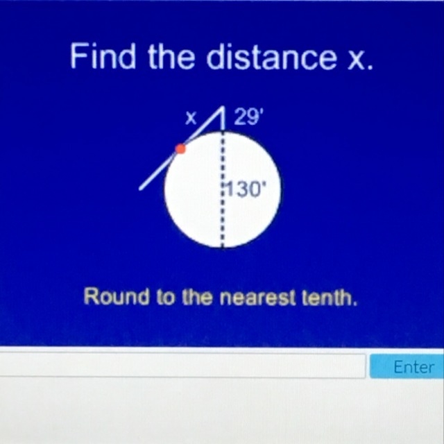 Find the distance X. Round answer to the nearest tenth.-example-1