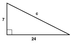 1. The measure of the hypotenuse is ___________ 2. The measure of b is ___________ 3. The-example-1